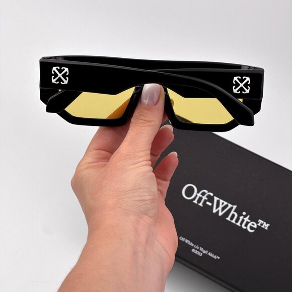 Off-White VANCOUVER Women Sunglasses Black Square Yellow | Model OERI13F 1018 - Picture 3 of 12